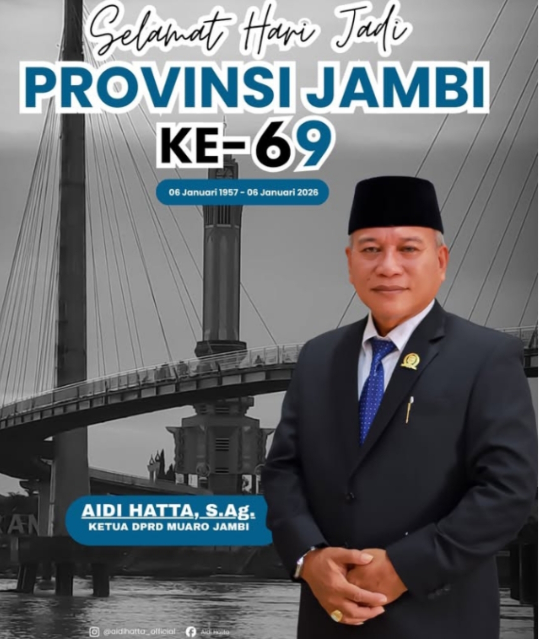 Ketua DPRD Aidi Hatta Hadiri Paripurna Istimewa Agenda HUT Provinsi Jambi