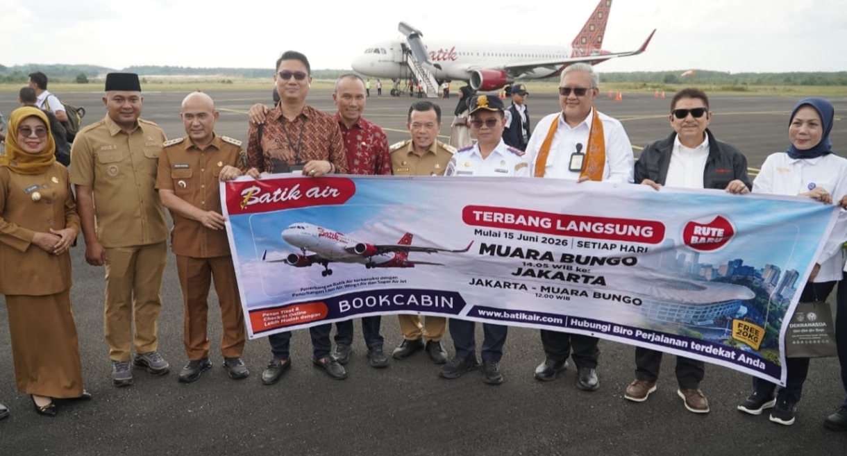 Jakarta–Muara Bungo Terhubung, Batik Air Terbang Perdana, Gubernur Al Haris: Ini Kunci Pemerataan