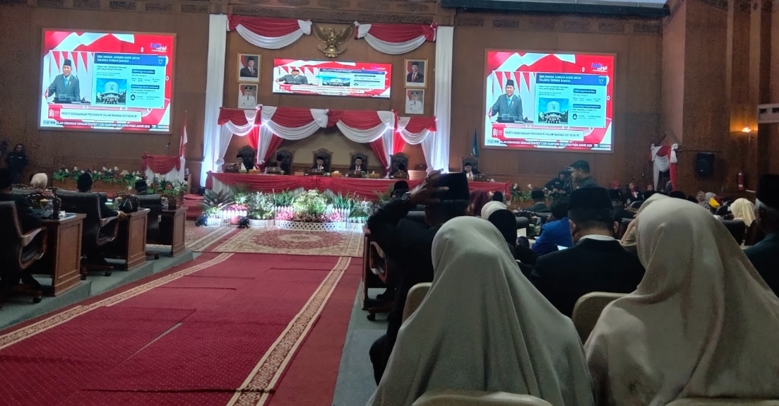 DPRD Muaro Jambi Gelar Rapat Paripurna Dengarkan Pidato Presiden Prabowo Subianto