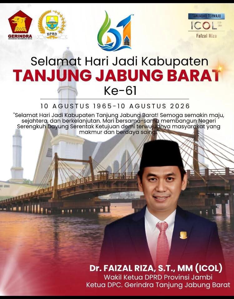 HUT ke-61 : Tanjab Barat Butuh Pembangunan Yang Tidak Hanya Terlihat, Tapi Juga Terasa